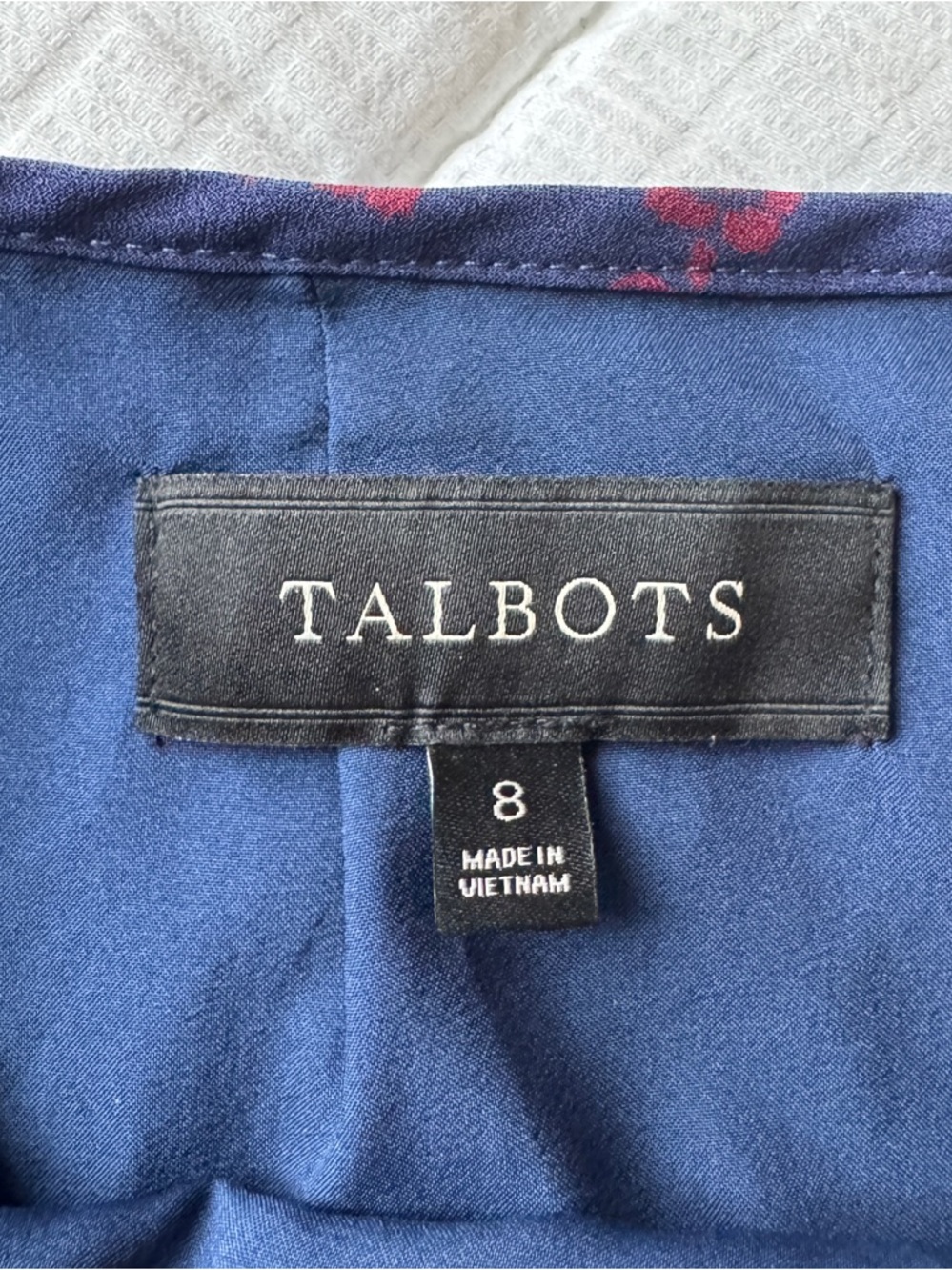 Talbots navy blue floral midi skirt, size 8 - Picture 10 of 11